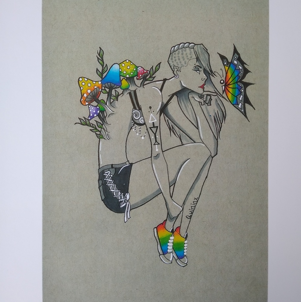 Custom print rainbow lady